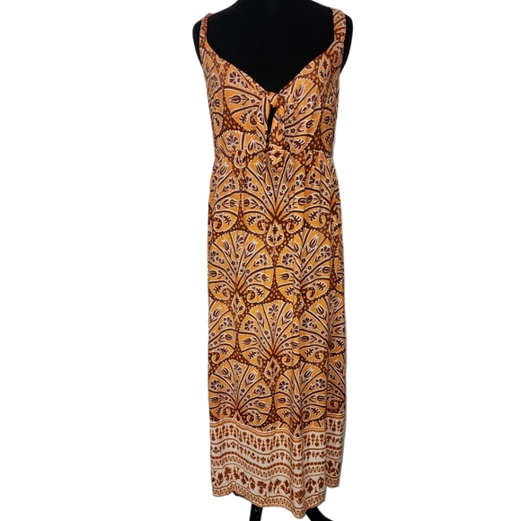 Linen blend bohemian midi dress - Picture 4 of 10